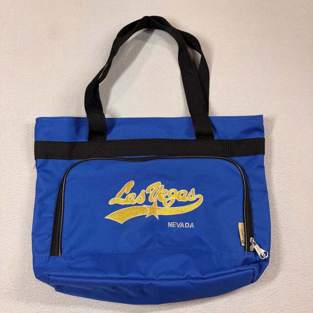 Bovano Las Vegas Nevada Tote Bag Zip Pocket Travel Souvenir Embroidered